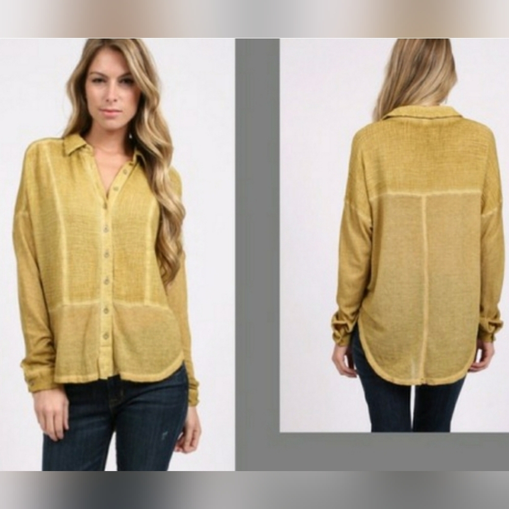 Free People We The Free Zahara Gauze Blouse Sz S